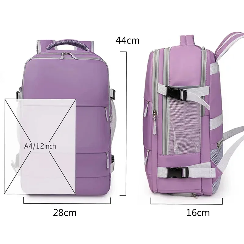 Mulheres mochila de viagem repelente de água daypack adolescentes meninas carregamento usb portátil mochila com alça de bagagem sapatos saco