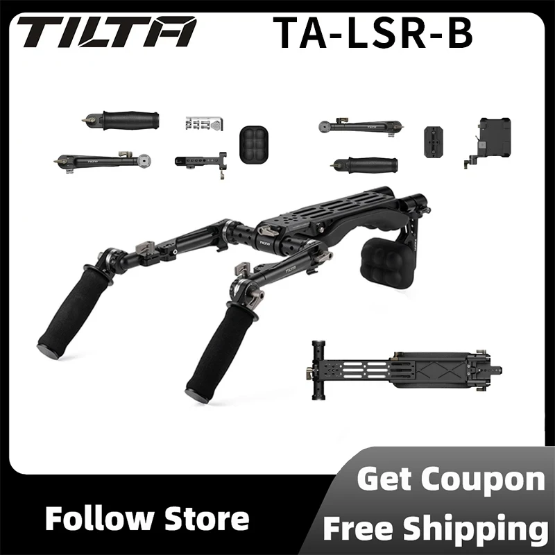 

TILTA TA-LSR-B Lightweight Shoulder Rig Black Unique Manfrotto/ARCA Baseplate Compatible With Sony Canon BMPCC Nikon Camera