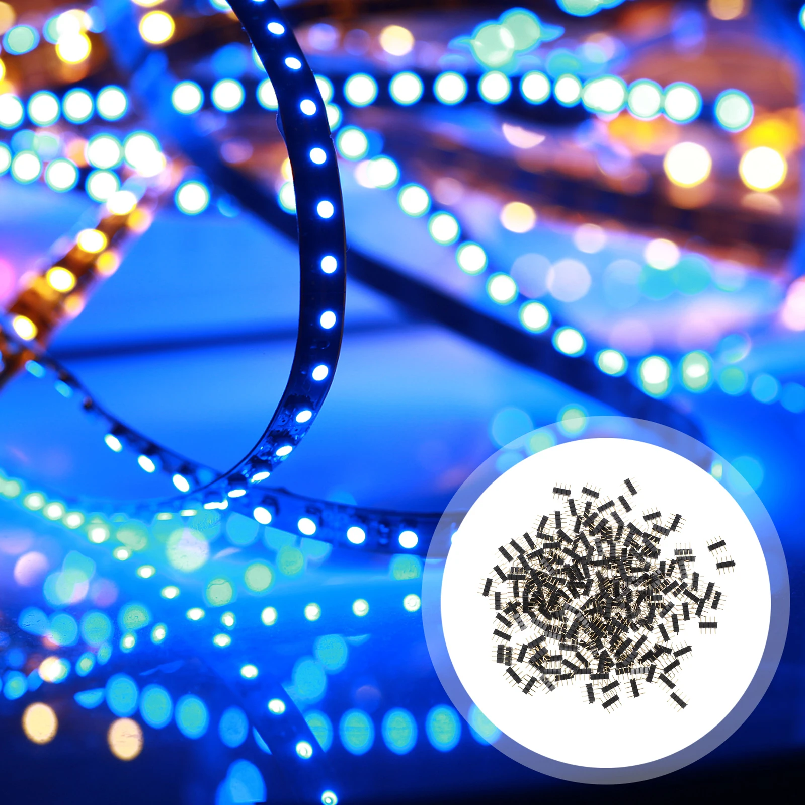 

200 pcs Round Pin Header Copper Male Connectors for RGB 5050 Lamp Strip Cable LED Connector Easy Insert Extract Four Pin