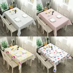 137*90cm Plastic PVC Rectangula Grid Printed Tablecloth Waterproof Oilproof Kitchen Dining Table Cover Mat Oilcloth Antifouling