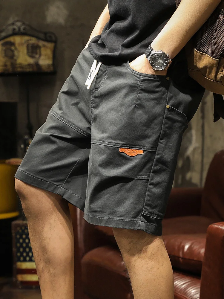 

New 2025 Men's Casual Loose Fit ort Pants Thin Straight Leg Vintage American Sle Five-Quarter Breathable Comfortable Summ...