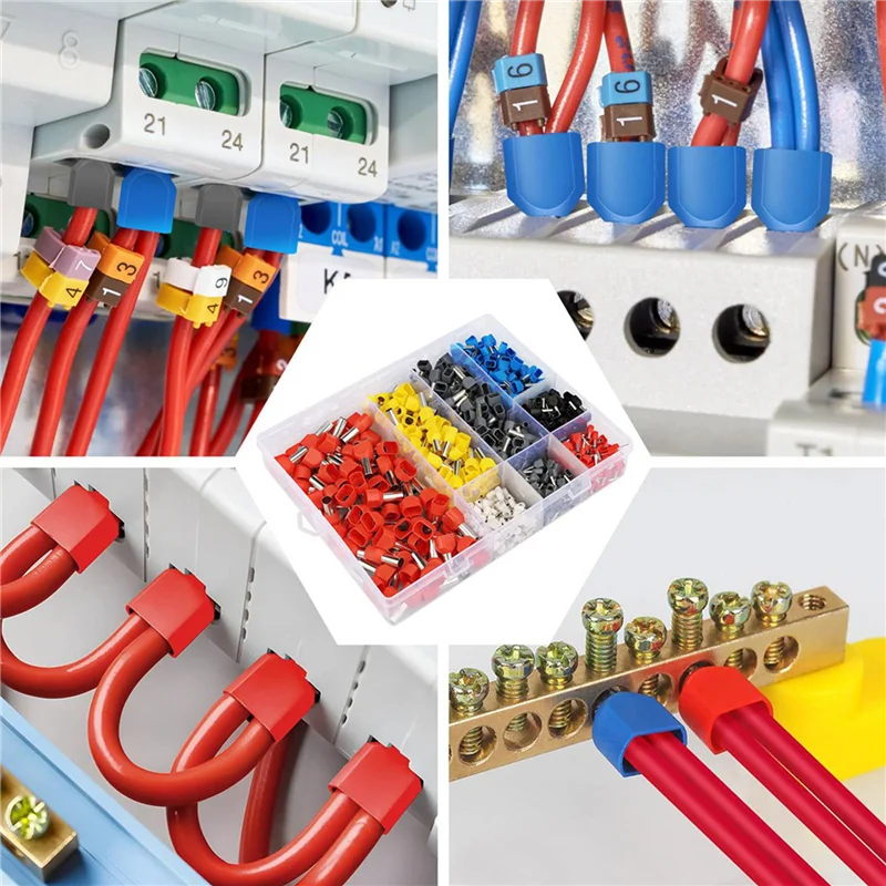 

MOPHE-1500Pcs Twin Wire Ferrules Kit Wire Terminal Ferrules Crimp Connector Twin Ferrules Dual Bootlace Ferrule Teminator Kit