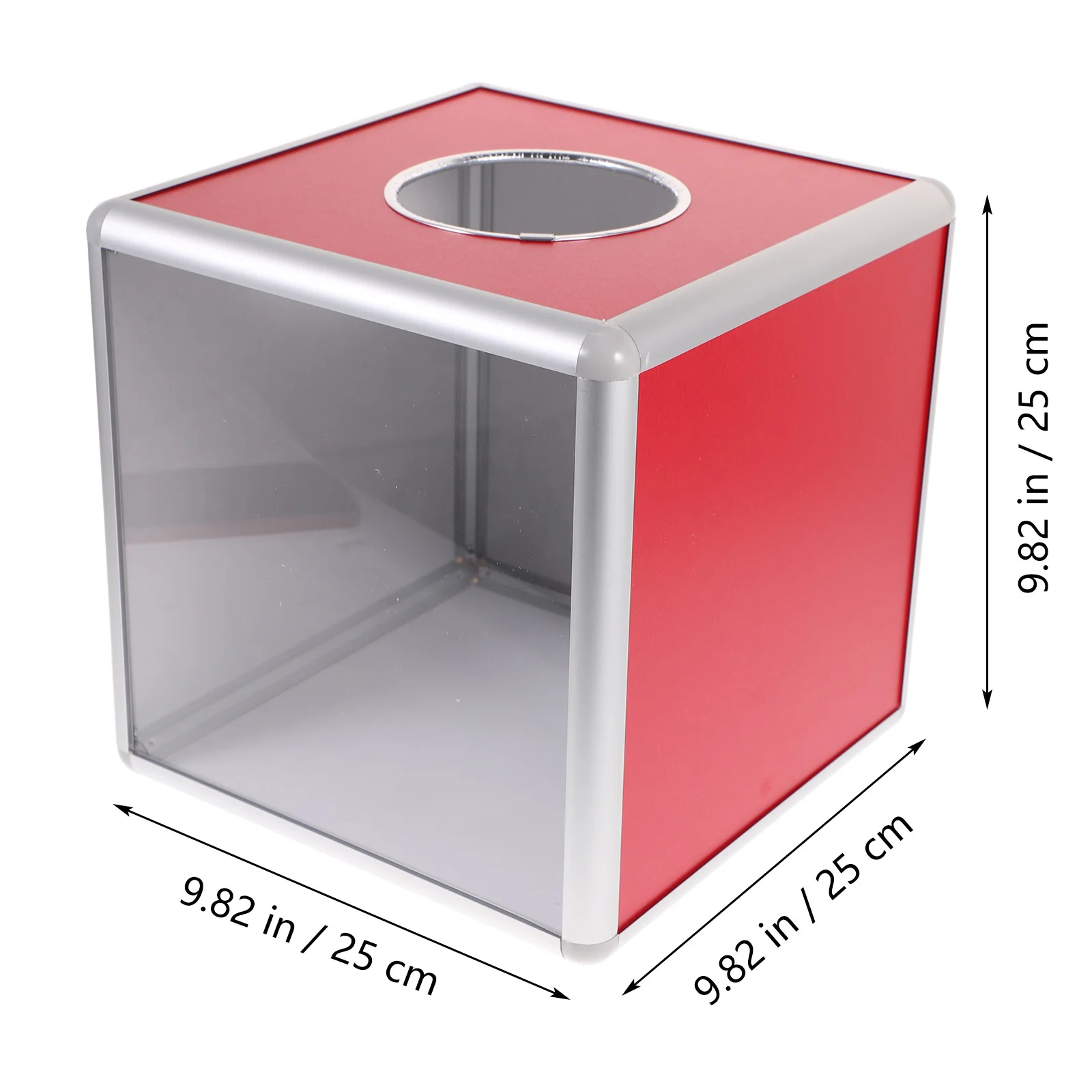 1pc Raffle Aluminum Alloy Ticket Container For Lottery Voting Fundraising Donation Storage Box Multipurpose Metal Suggestion Box