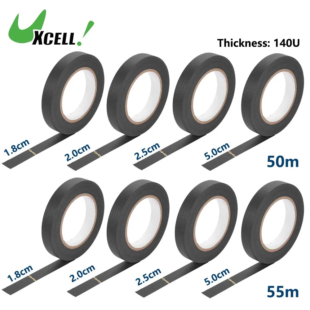 

UXCELL Width 1.8cm 2cm 2.5cm 5cm Universal Painters Tape DIY Car Auto Paint for Masking Tape No Residue Crepe Paper Black 50M