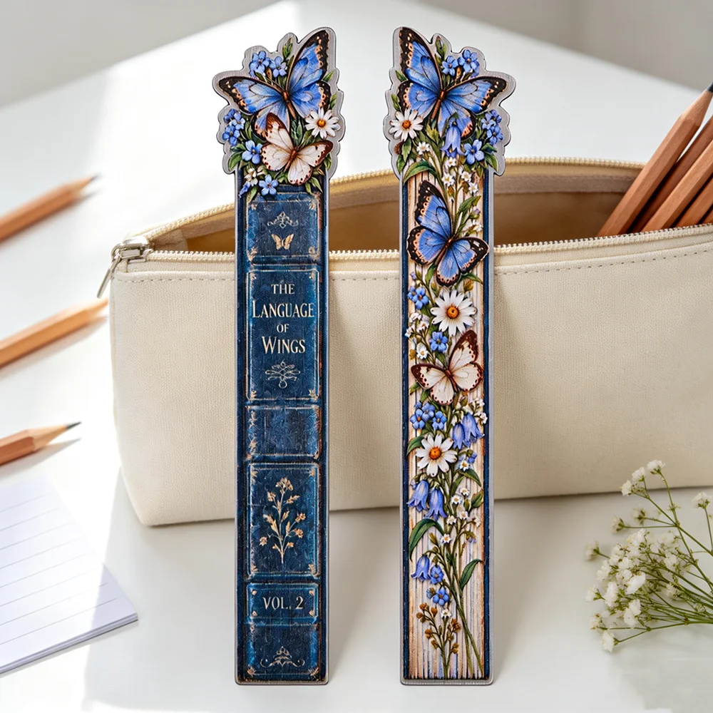 Vintage Book Acrylic Bookmark with Rose Butterfly Botanical Ocean Designs for Literature Fans Reading Journals Graduation Gift