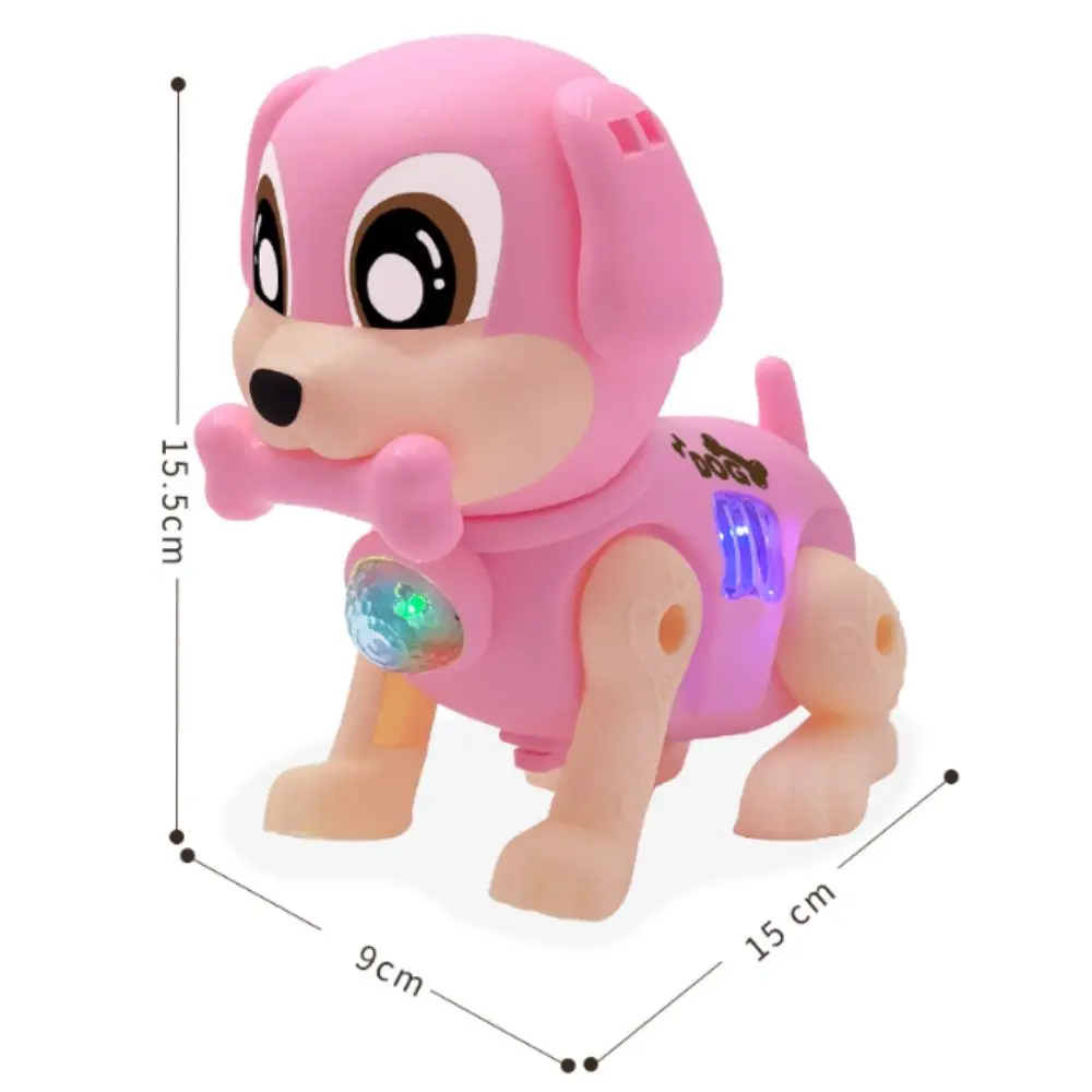 Electric Bone Biting Dog Toys Early Educational Pull-wire Pull-wire Walking Dog Robot with Light&Music Cute Jumping Dog Toys Boy