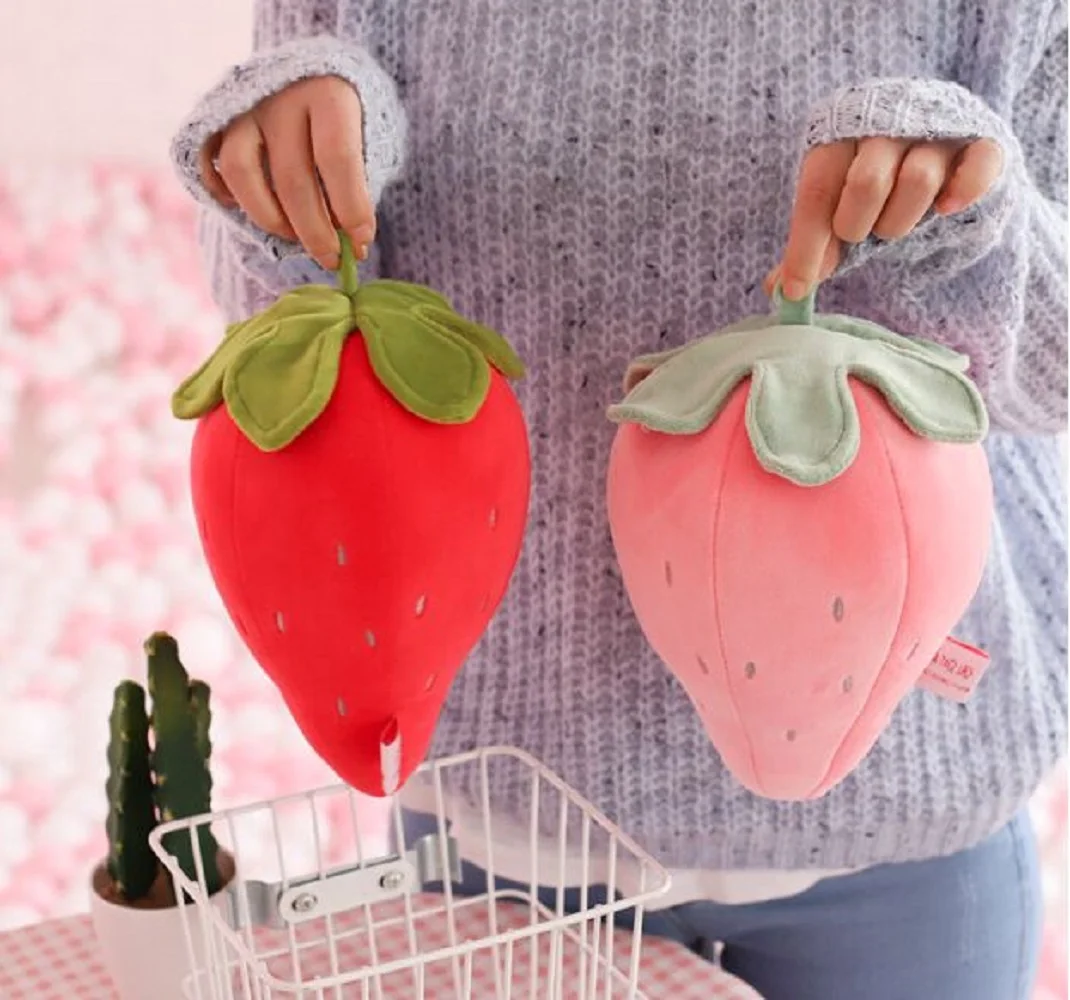 a pair of small cute plush strawberry toy soft high quality simulaiton strawberry doll gift about 20cm