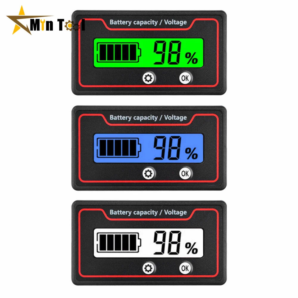 

DC Lead Acid Lithium Battery Capacity Indicator Motorcycle Digital Voltmeter Voltage Tester Meter Battery Tester