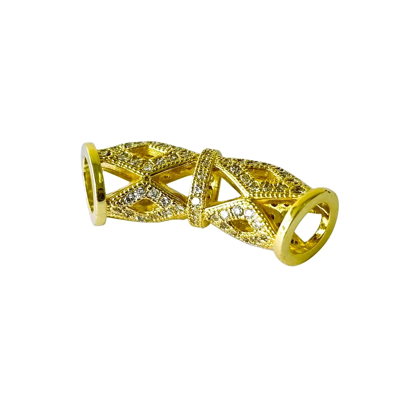 5Pcs Zircon Pave Bent Copper Bars for Handmade Bracelets Making Beading Work Jewelry Custom Design