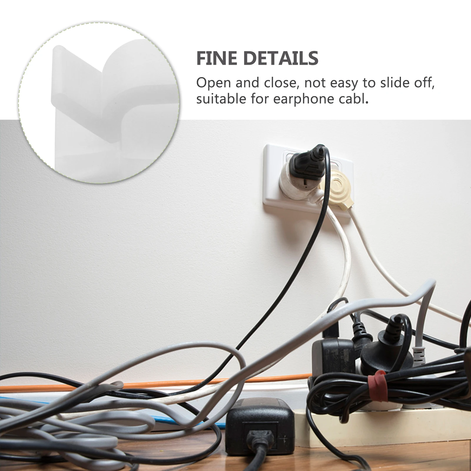 100 pcs Back Adhesive Cable Clips Durable Nylon Cord Organizer For Computer Usb Wires Self-Adhesive Cable Clamp Cord