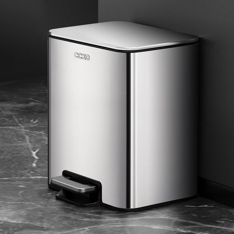 

Контейнер для мусора премиум-класса из нержавеющей стали, безсенсорная ножная педаль для кухни, офиса в ванной комнате, с защитой от запаха крышкой и защитой от перелива