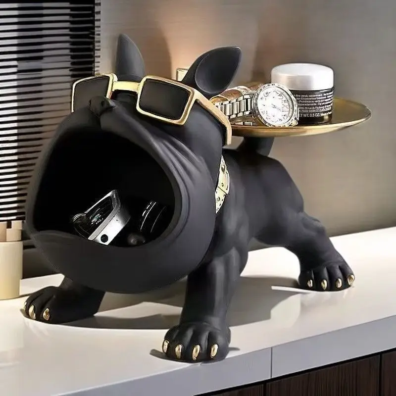 

22cm Home Decor Bulldog Statue Dog Statue Storage Box Animal Ornaments Resin Craft Art Sculpture Statue Home Puppy Sculpture