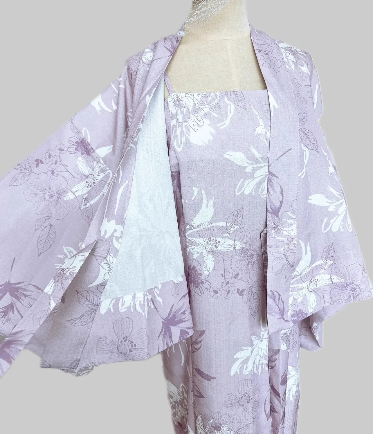 Japan Kimono Women's Yukata 2-Part Split Quick Dry Wrinkle Resistant Robe Easy to Wear