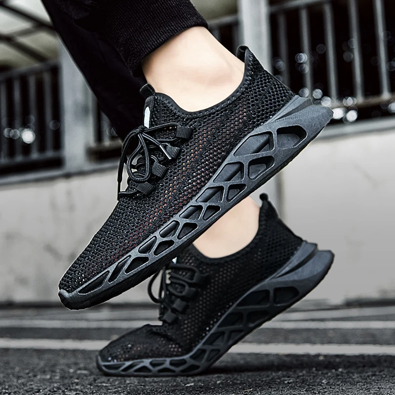Summer Sports Shoes Breathable Sandals Men\'s Flat Shoes Mesh Running Shoes Free Shipping Promotion Round Toe Anti Slip Hiking