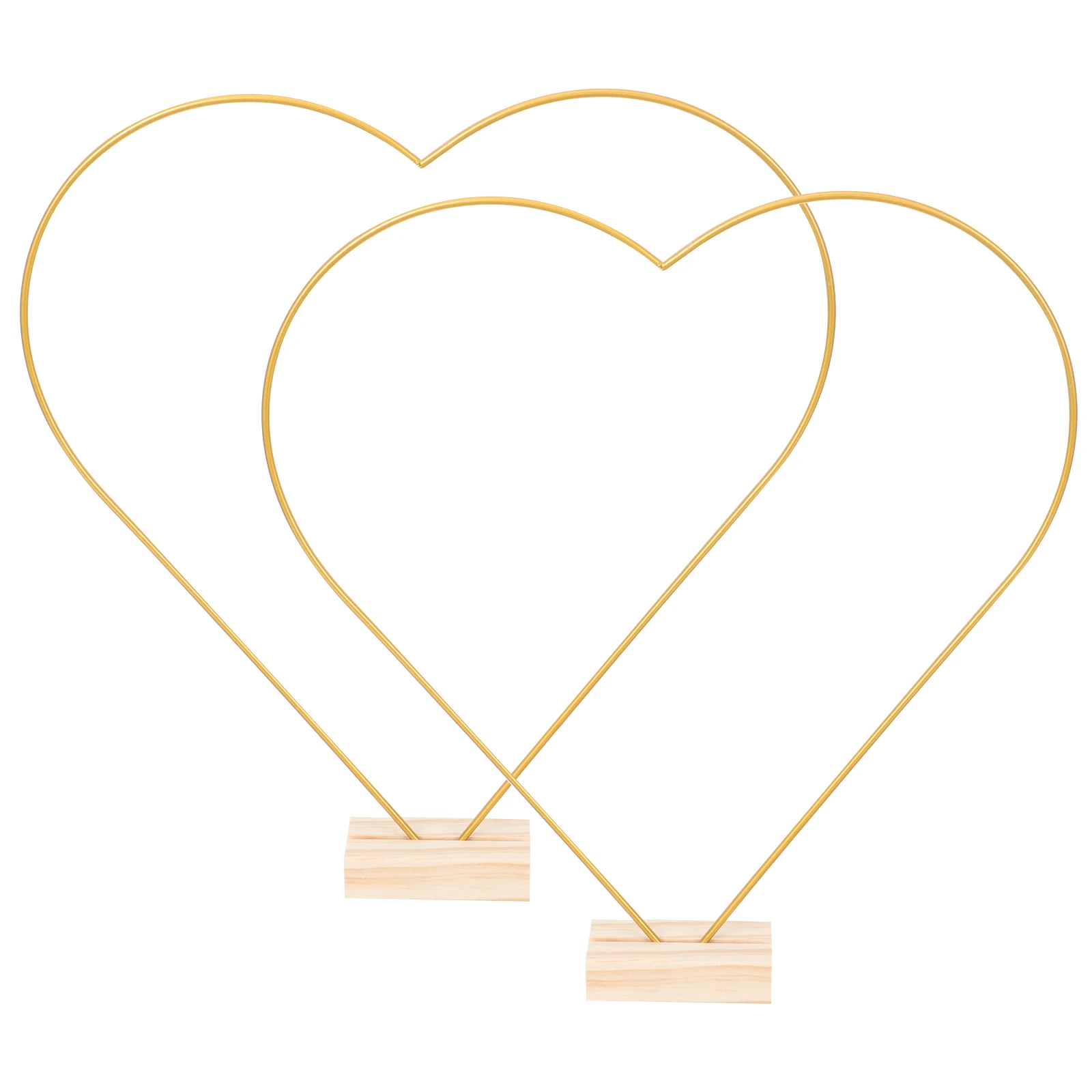 

Heart Shaped Metal Hoop Garland Centerpieces Wooden Stand Decorations for DIY Floral Wreath Craft Table Wedding Decor Multi