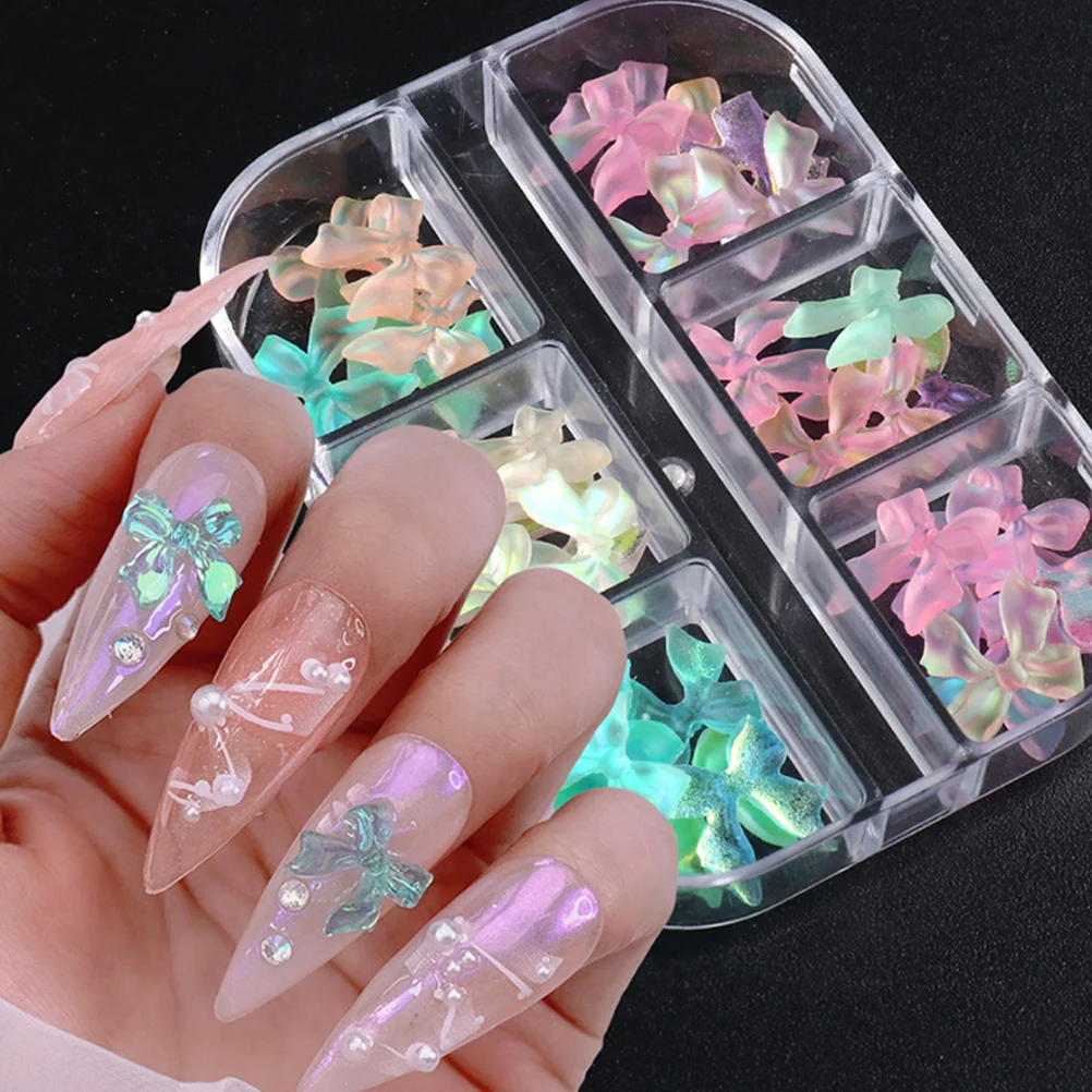 

Nail Bowknot Decor DIY Manicure Accessory Beautiful Exquisite Design Durable Practical for Long Lasting Wear Nail Bowknot Decor