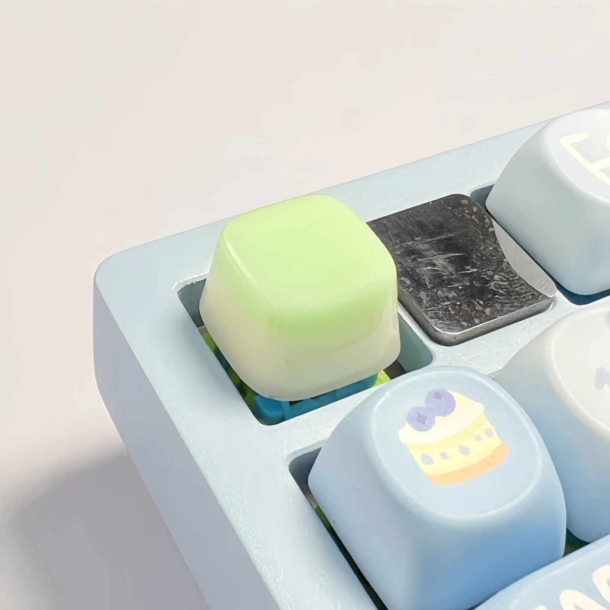 لتقوم بها بنفسك شفافة هلام بودنغ Keycap شخصية عبر رمح لوحة المفاتيح الميكانيكية مفتاح قبعات الأصلي نازف 1 قطعة