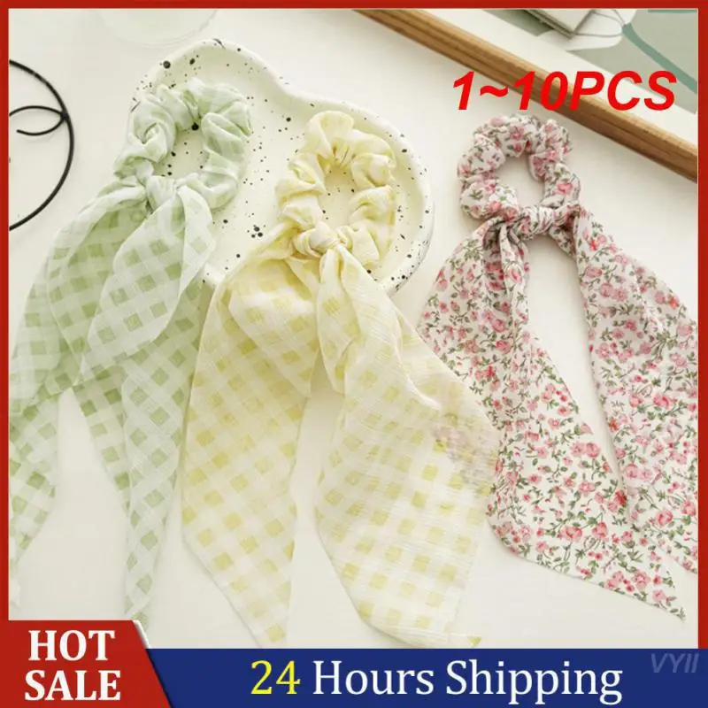 1~10PCS Rubber Band Bow Design Be Easy To Carry About Head Rope Hairbands Floral Ribbon Hair Ring