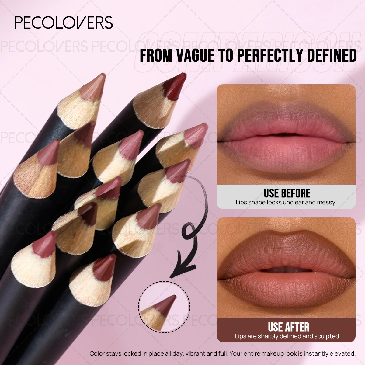 1PC Rossetto opaco Penna per labbra Matita per labbra Impermeabile Durevole Decolorizzazione Lucidalabbra nudo Matte Lipliner Penna per rossetto