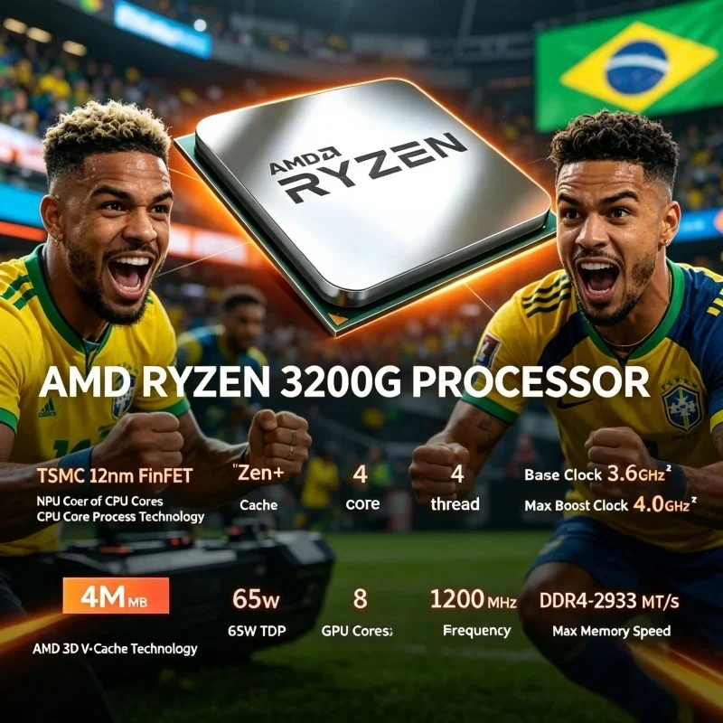 CPU para Juegos AMD Ryzen 3 3200G R3 3200G, Superventas, Cuatro Núcleos, 4 Subprocesos, 3.6GHz, 65W, AM4, Gráficos Integrados Radeon Vega 8