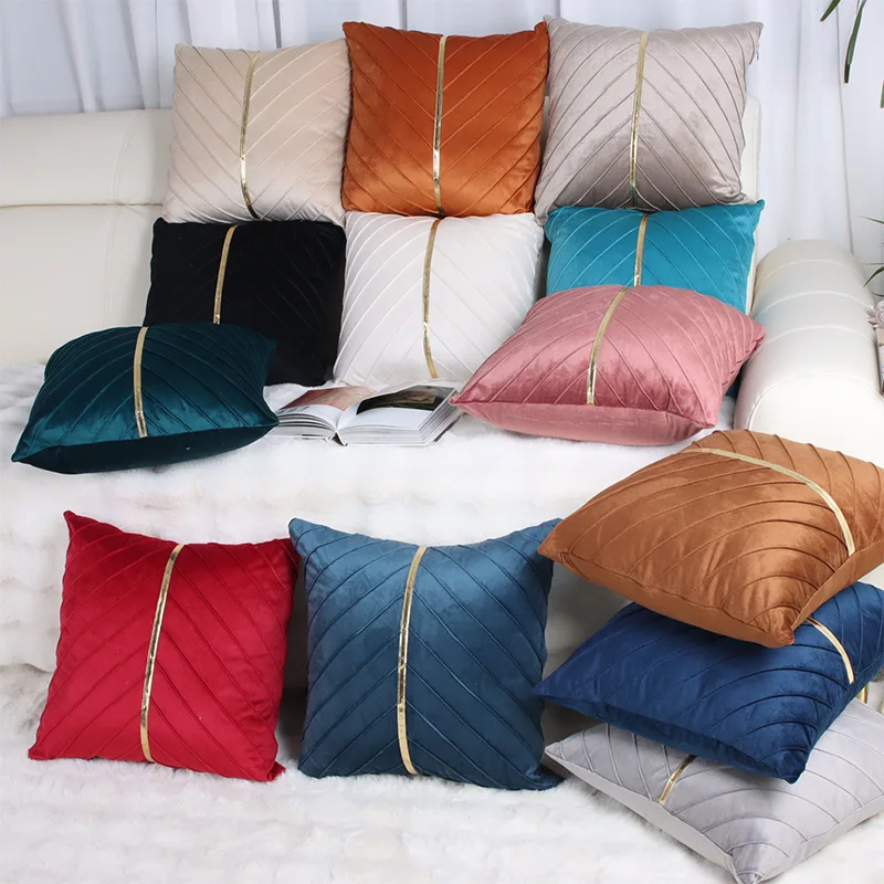 Decorative Sofa Pillow Cover Solid Soft Cushion Cover Home Pillowcase for Living Room Bedroom Sofa Decoration 45*45 cm