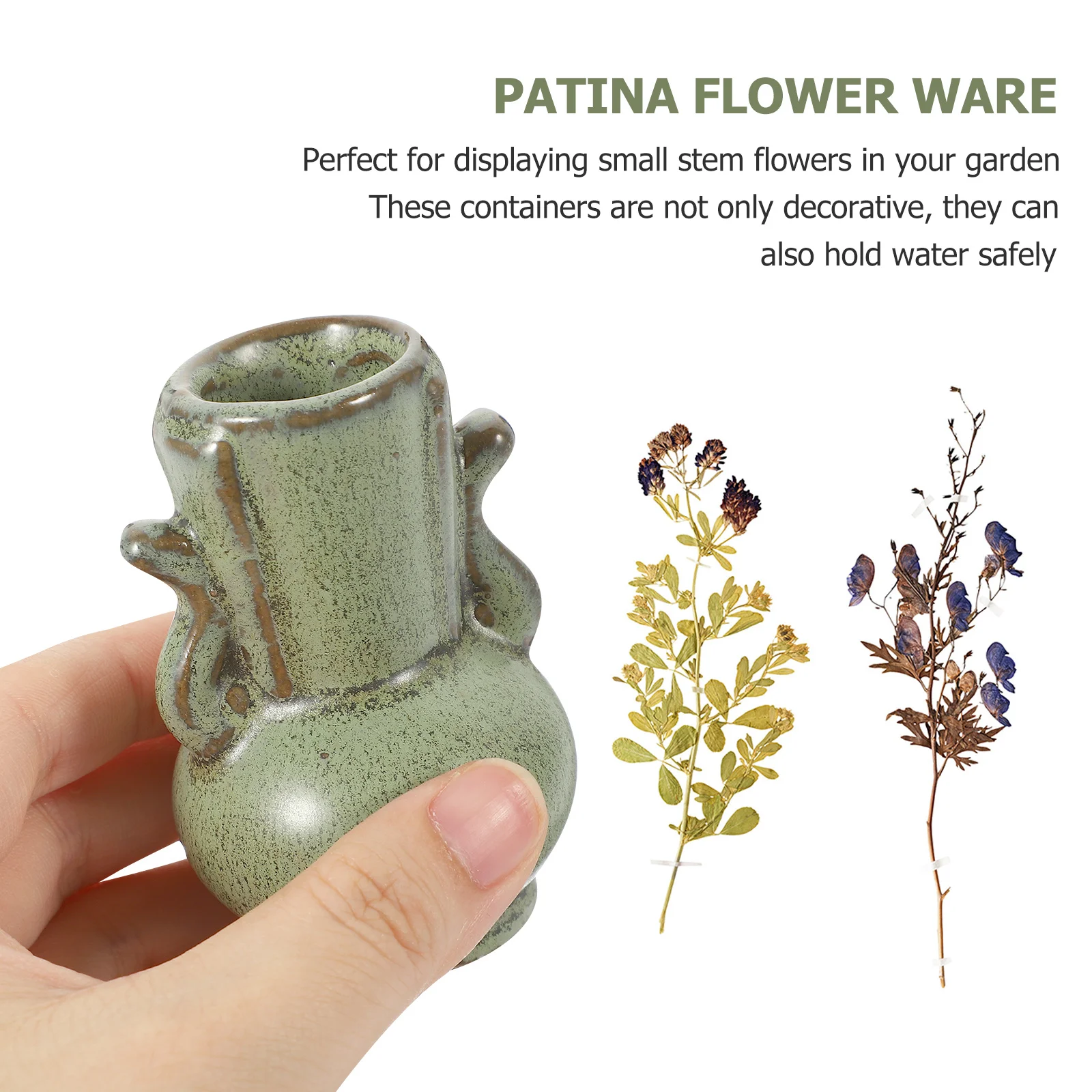

4 Pcs Ceramic Mini Vase Retro Decor Decorative Flower Floral Decoration