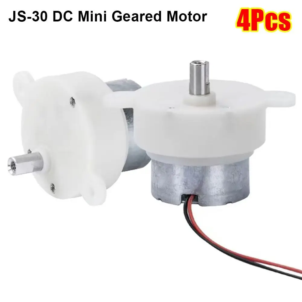4Pcs 3V 6V Micro Gear Motor Low Speed High Torque 5-100RPM Mini Electric Motor Reversible Mute Plastic Gear DC Geared Motor