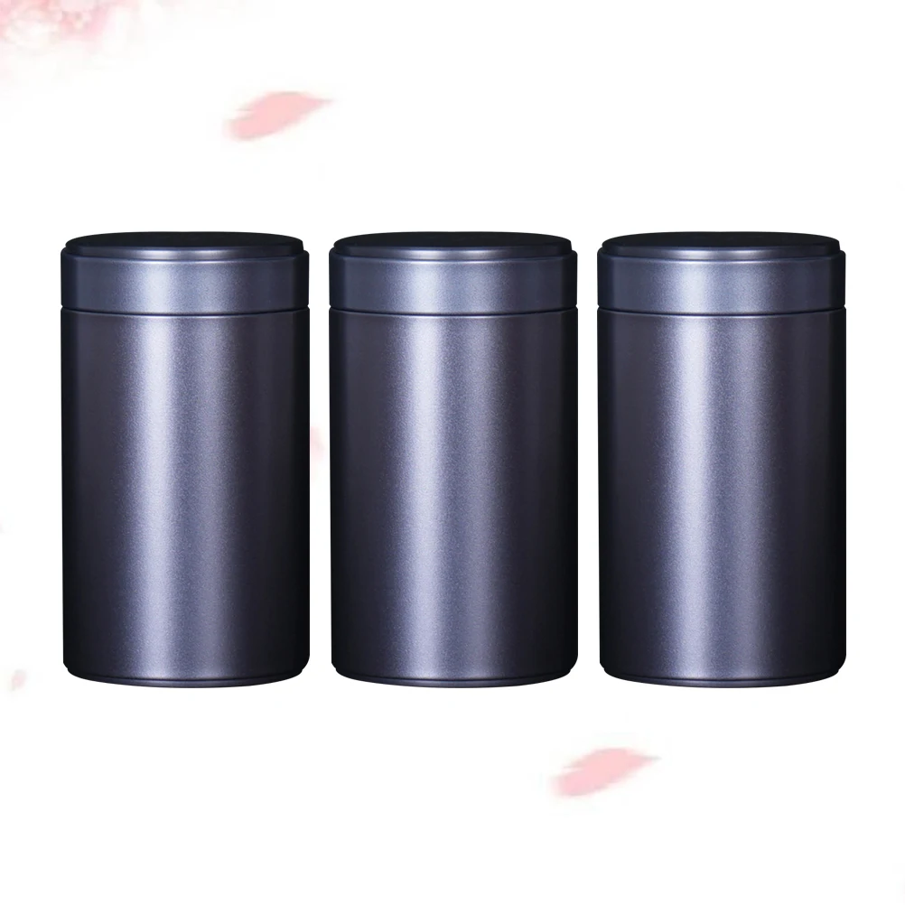 

3Pcs Sealed Tinplate Can Round Metal Storage Jar for Tea Coffee Sugar Nuts Portable Home Office Travel Use Red 140