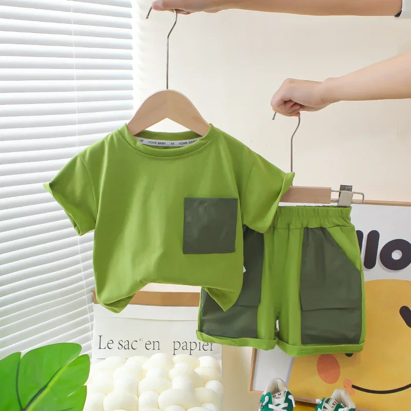 

New Summer Baby Clothes Suit Children Boys Cartoon Short Sleeved T-Shirt Shorts 2Pcs/Sets Infant Casual Costume Kids Tracksuits