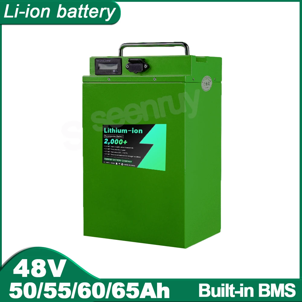 48V 50AH 55AH 60AH 65AH Li-ion Lithium Polymer Battery For 4800W Vehicle UVAS RV Golf Cart Motorcycle