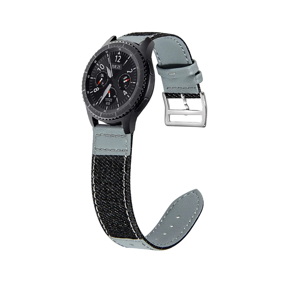 Nylon Leather Watchband For Garmin Vivoactive 4 Sport Wrist Band Strap for Garmin Venu 2 22mm Watch Band Bracelet