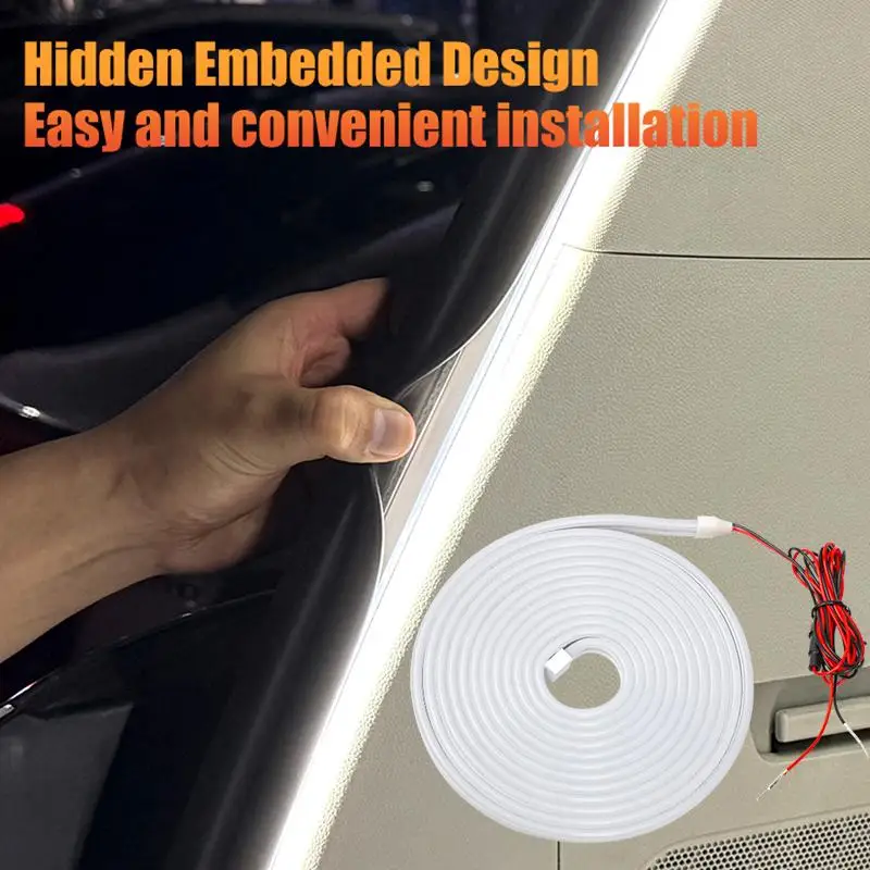 

2/4 м светодиодная лента для освещения багажника автомобиля, окружающий свет багажника, внутренний светильник включения/выключения, водонепроницаемое украшение, гибкая автоматическая полоса K9S4