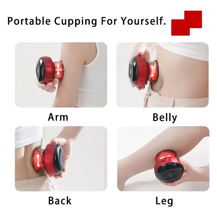 Recharge Electric Vacuum Cupping Therapy Set Skin Scraping Massage Guasha Wireless Slimming Body Fat Burner Smart Cupping