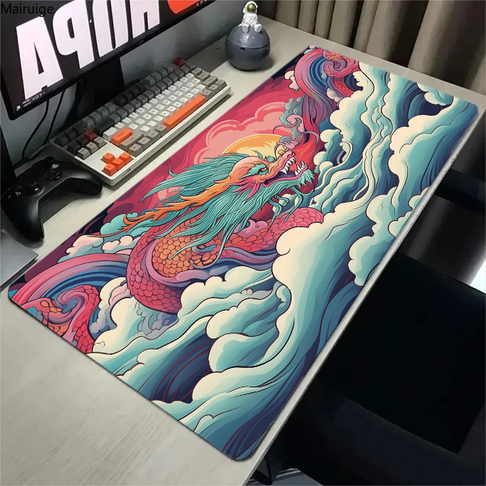 Japanese Dragon Mousepad Large Mouse Pad Gamer Keyboard Mouse Mats Carpet Non-slip Anti-wrinkle Computer Office Table Desk Mat