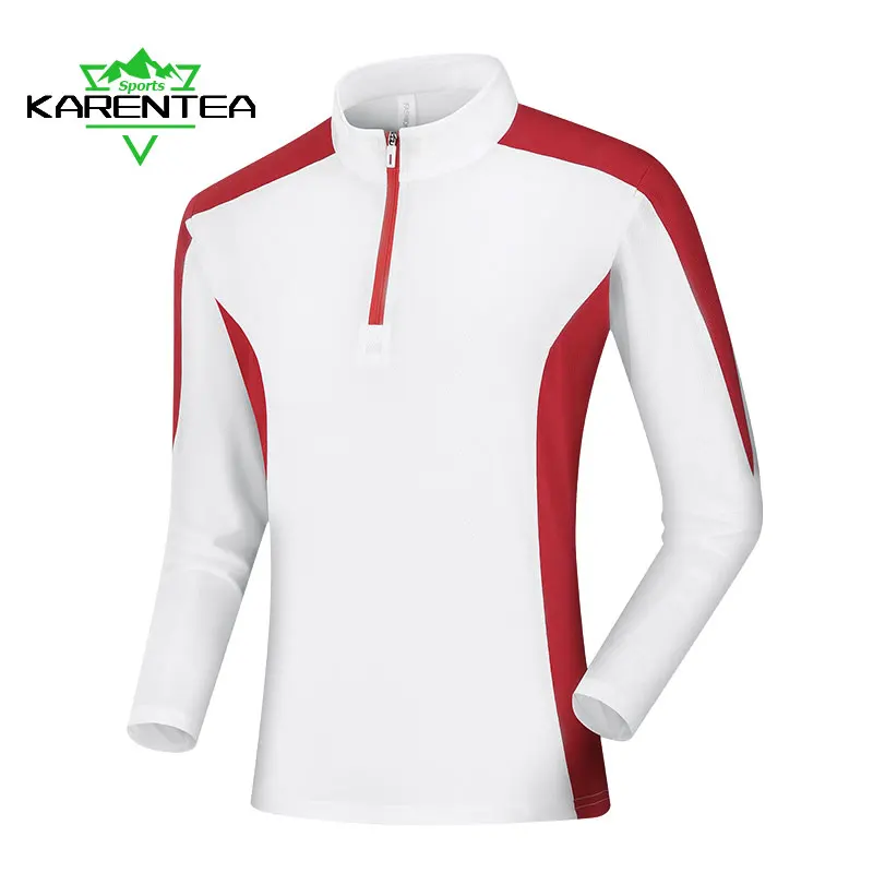 Karentea Running t-shirt a maniche lunghe traspirante Quick Dry primavera estate New Fitness Women Sportswear Zipper Top Gym Jogging