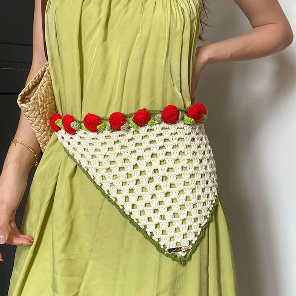 خمر رباط شعر محبوك عقال الأزهار زهرة النساء الشعر وشاح العرقية نمط البوهيمي الكروشيه باندانا السفر