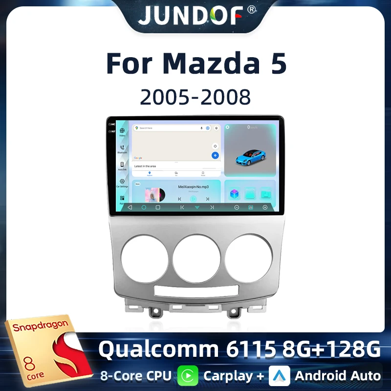 

Jundof Qualcomm Radio For Mazda 5 2005-2010 4G Car Multimedia Video Player GPS 2din Autoradio Wireless CarPlay Android Auto DSP