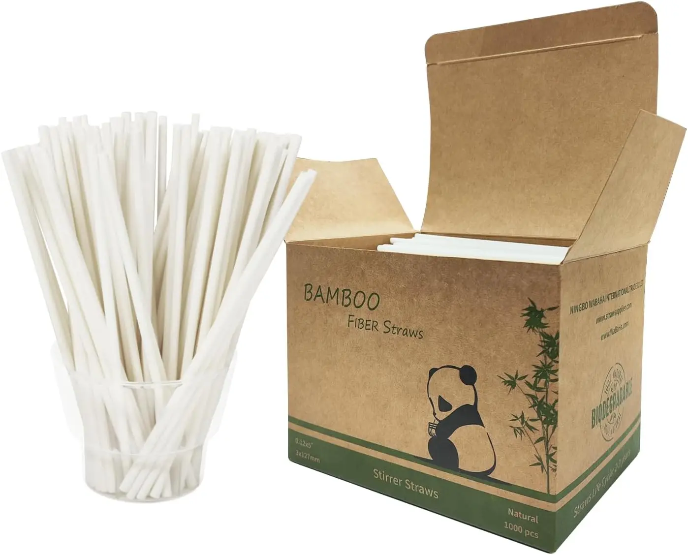 Mini Palitos de Bambú para Cócteles y Café, Pajitas Desechables Biodegradables