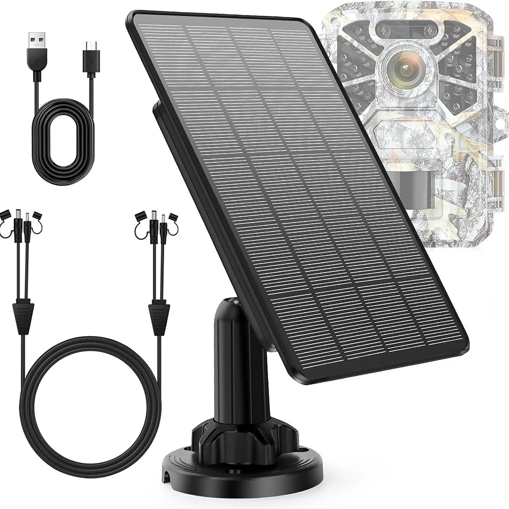 Rechargeable Solar Panel for Trail Cameras 5000mAh Lithium Battery Waterproof IP66 Protection for Reliable Power Supply