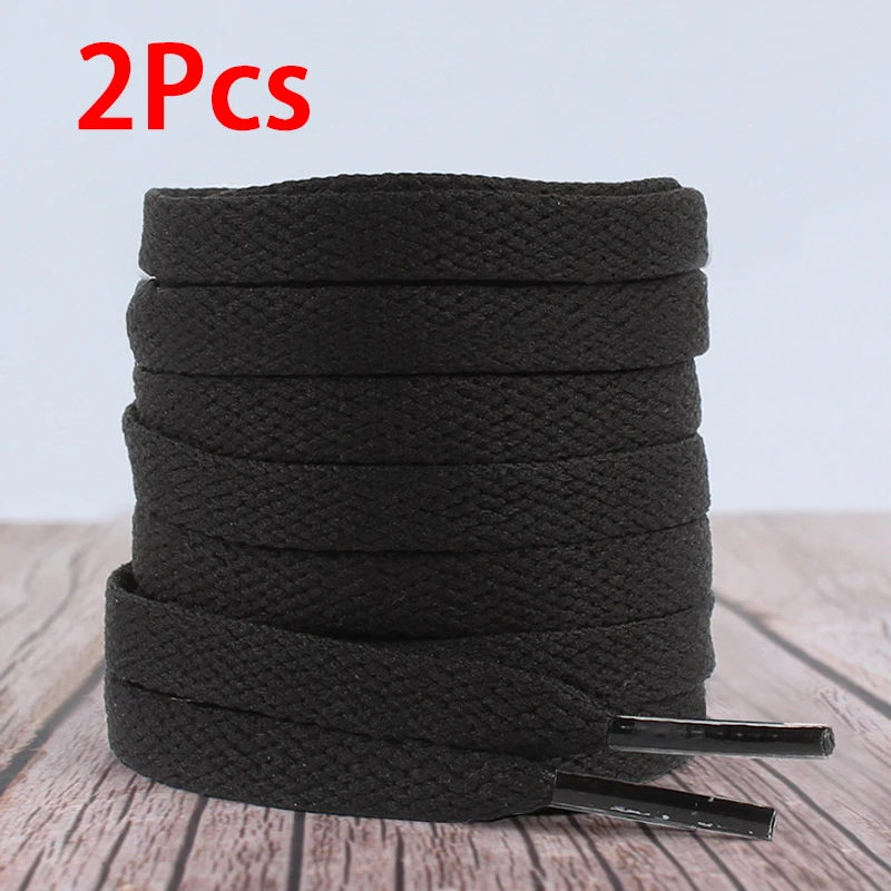 Weiße schwarze klassische Schnürsenkel, einfarbig, 8 mm breit, flache Schnürsenkel, Sneakers, hochwertige Schnürsenkel, 2 Stück/6 Stück/10 Stück – Detail 6
