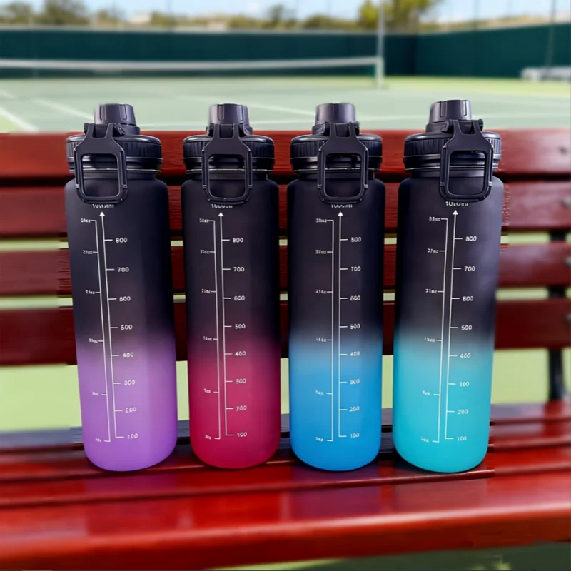 1000ML Plastic Sports Cup with a Large Capacity, Portable And Drop-Resistant Water Bottle  Featuring a Handle for Easy Carrying