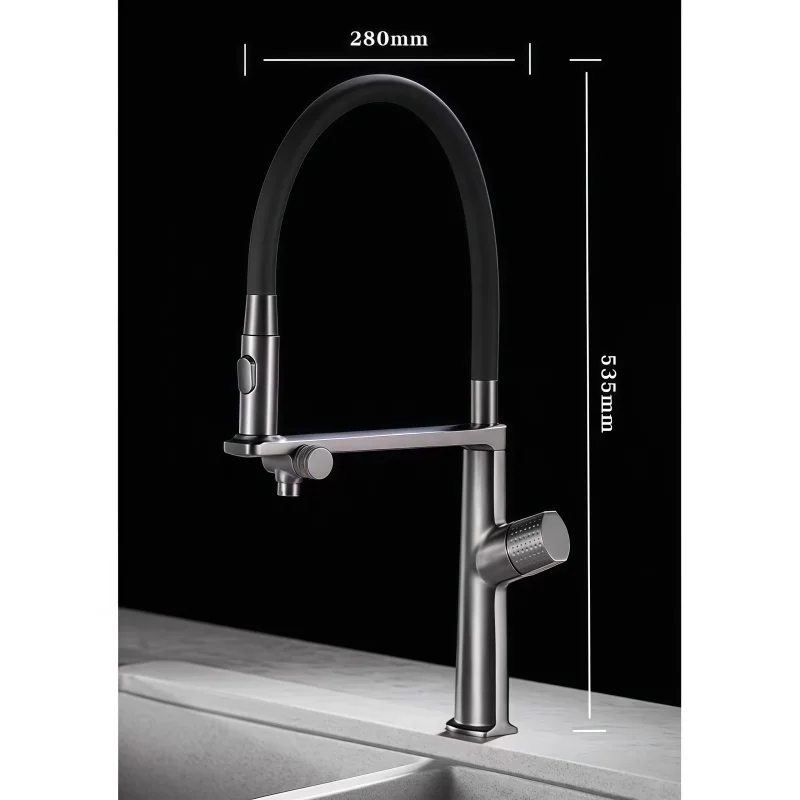 All-Copper Kitchen Sink Faucet, Kitchen Sink Water Purifier Faucet, Rotatable 3-in-1 Pure Drinking Water