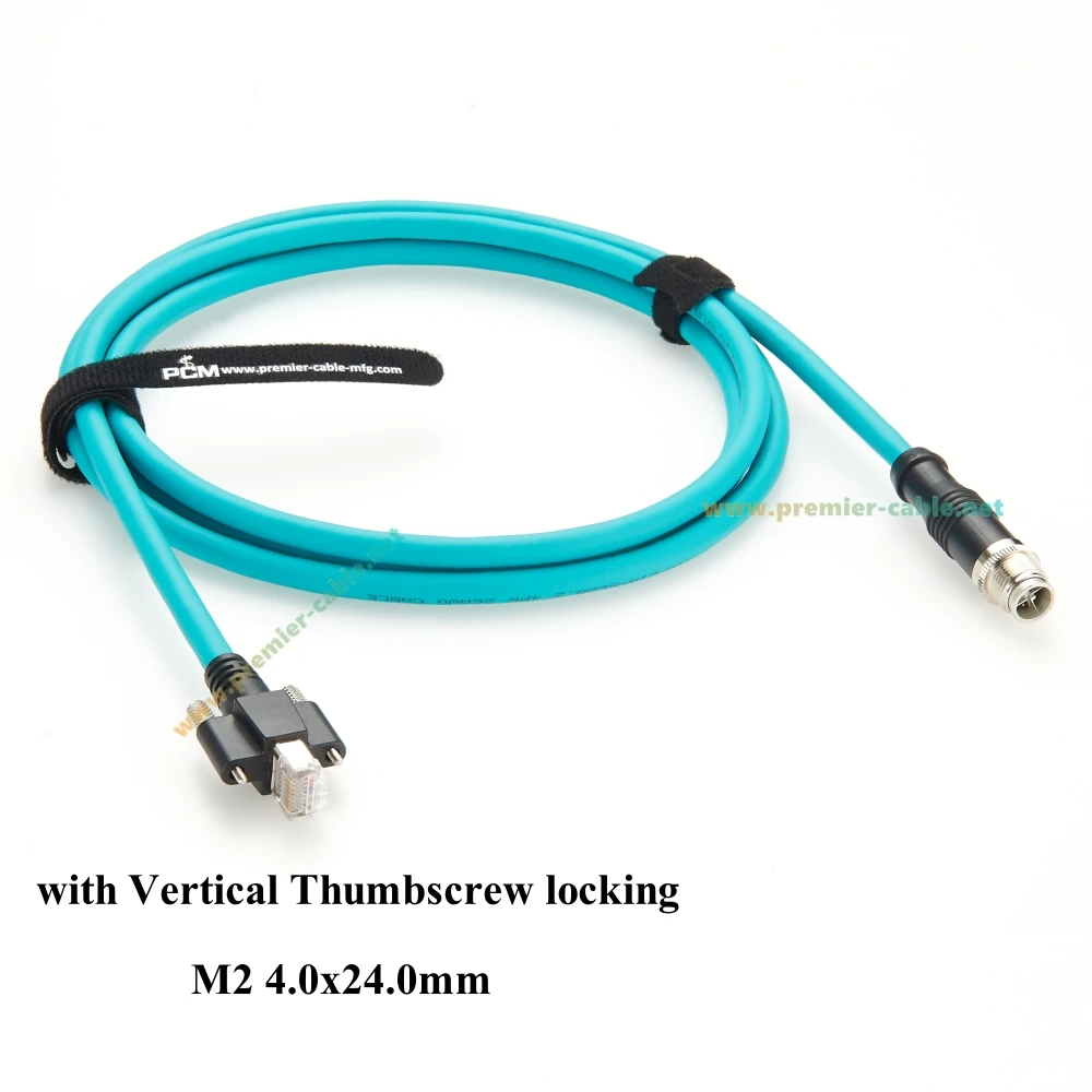 IP67 M12 8-Pin X-Code auf RJ45 mit Rändelschraubverschluss CAT6A Industrielles Ethernet-Kabel, geschirmtes GigE Vision-Kabel für Cognex-Kamera – Detail 2