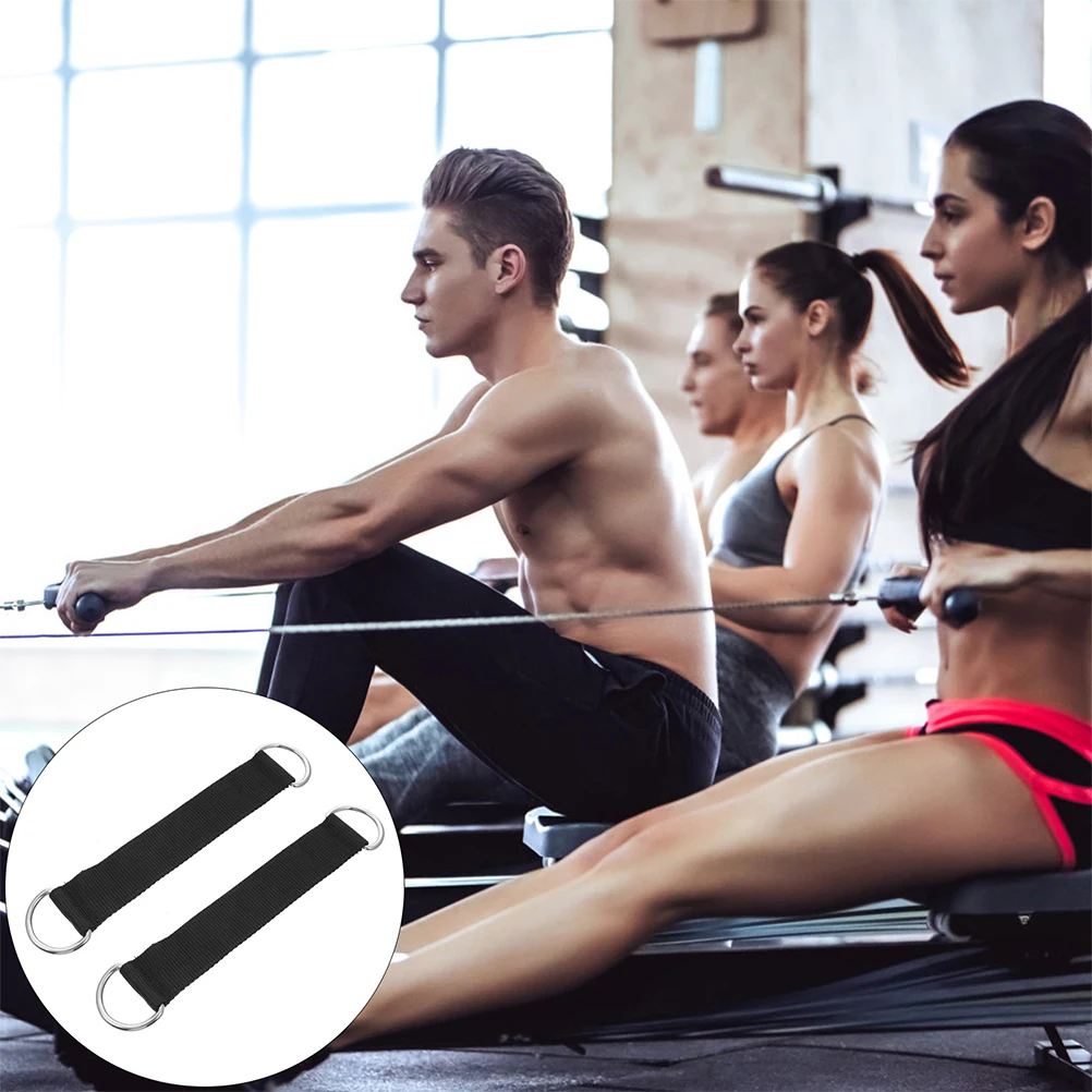 

1pc Pulley Straps Fitness Equipment Hanging Gym Accessory Lanyard Stable Home Polyester Black Resistance Training Body Build
