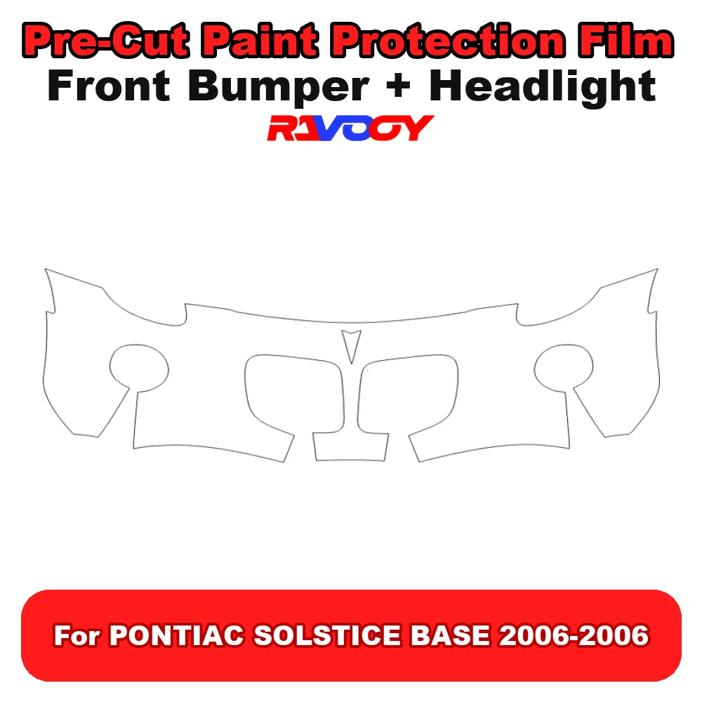 Kit de película protectora de pintura (PPF) transparente para parachoques delantero y faros delanteros de 8.5 mil, precortada, para PONTIAC SOLSTICE BASE 2006-2006
