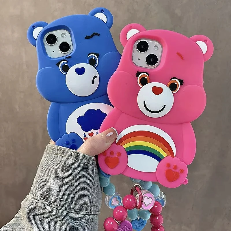 

Kawaii Anime New Care Bears iPhone 14 Plus IPhone Case Girl Heart Apple 12 Pro 13 Promax Xs Max Silicone Case Girls for Gifts