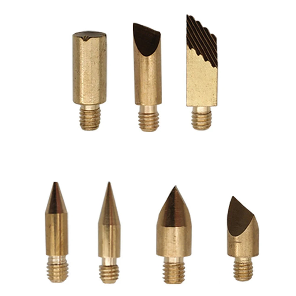 23PCS Copper Soldering Iron Tip for Handmade Woodworking Sealing Single Line Decorate Pyrography DIY Tools Kit
