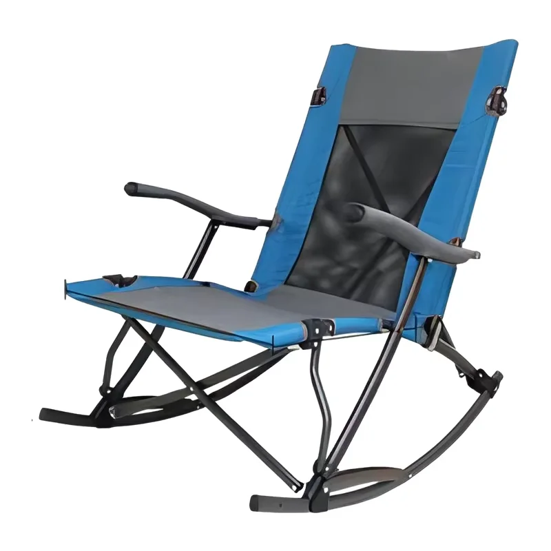 

2025 Portable Outdoor Leisure Stool Folding High Back Camping Fishing Relax Beach Rocking Chair