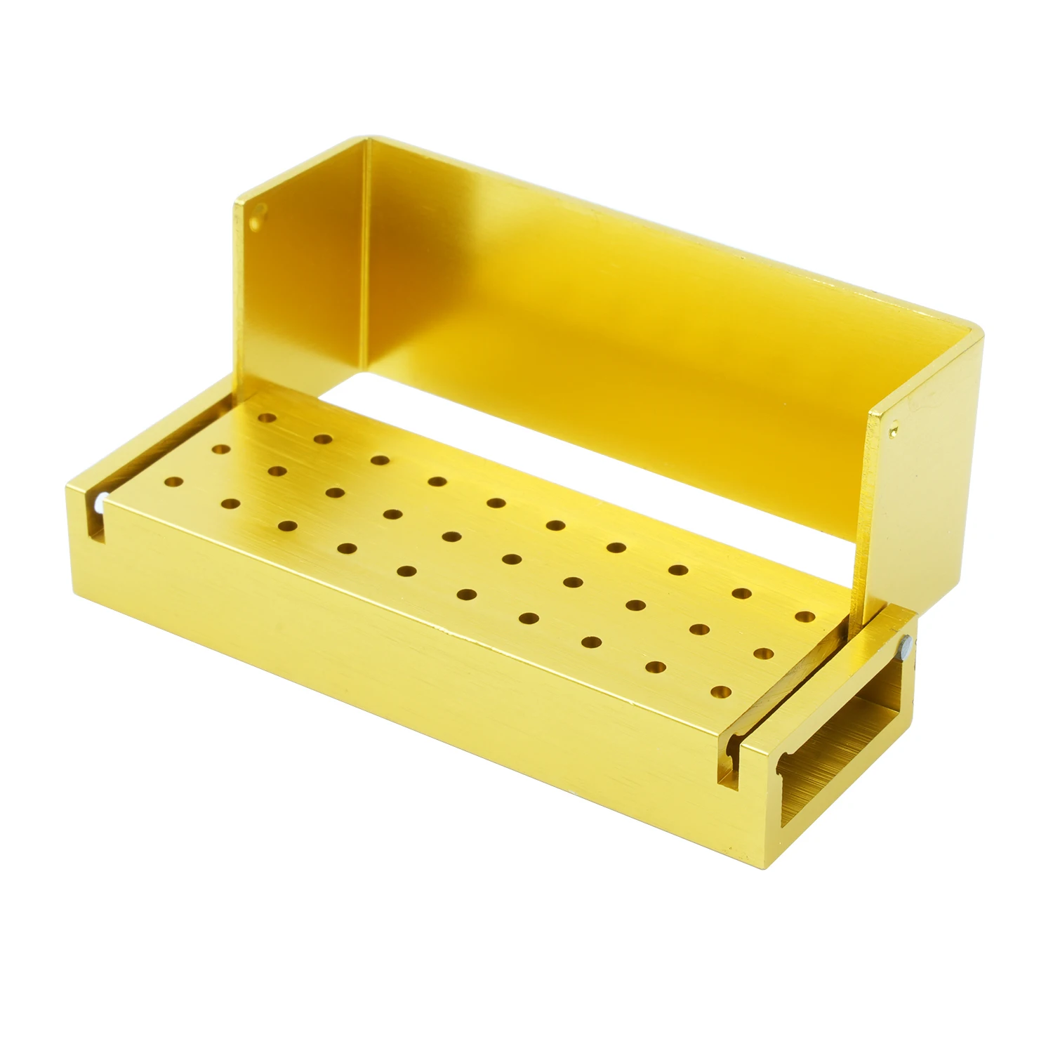 JOLANT - Porta Brocas Dentales  Alta y Baja Velocidad  30 Orificios, Bloque  Brocas Autoclavable  Aluminio, Caja  Desinfección