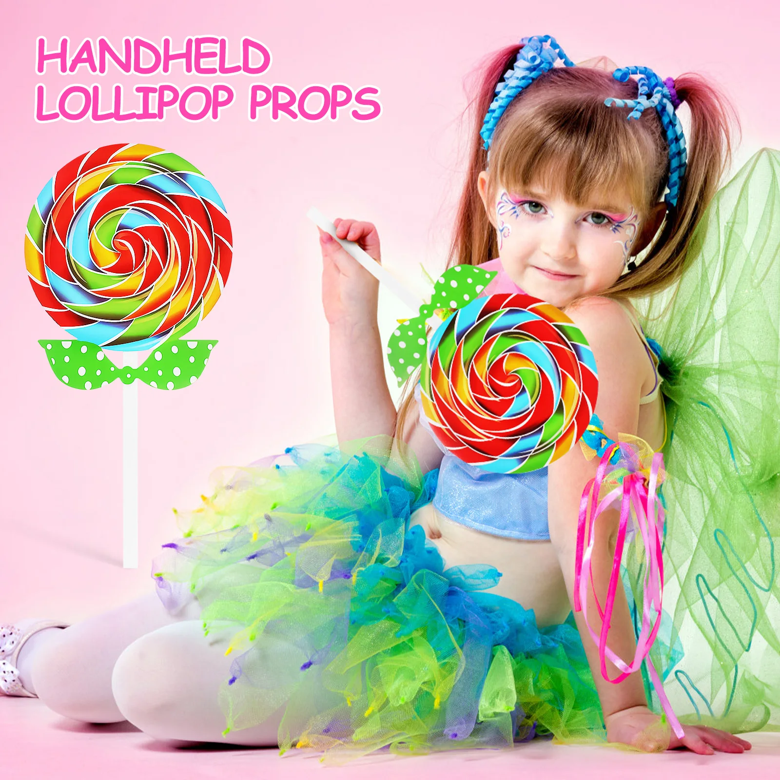 

2Pcs Lollipop Props Simulation Lollipop Models Vibrant Colors Party Favors for Kids Adults Festival Gathering Fun